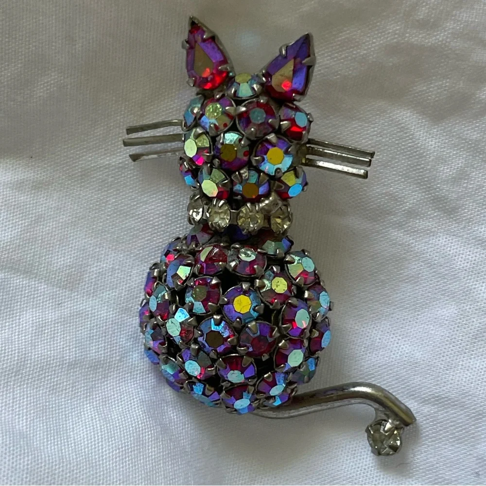 Vintage WARNER Kitty Brooch. - Picture 1 of 10